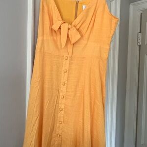 Elegant Orange Sleeveless Dress